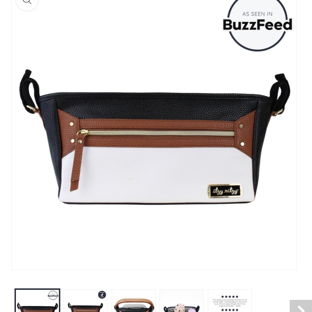 ❤️Itzy Ritzy Stroller Organizer Adjustable Bag Caddy Coffee Mommy Helper Strolle